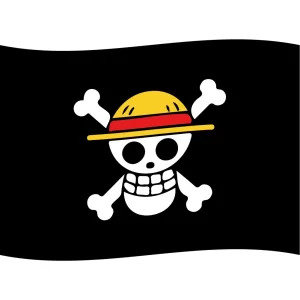 Bandera de los Piratas del Sombrero de Paja con diseño icónico de One Piece.