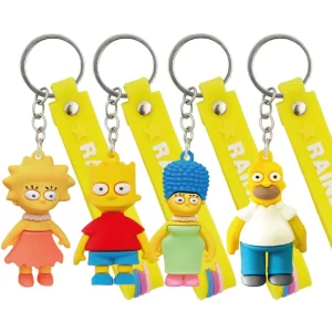 Llavero de los Simpson con correas amarillas.