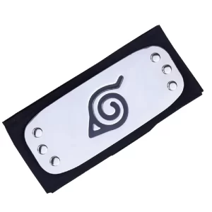 Bandana ninja de la Aldea de la Hoja con diseño clásico del anime Naruto.