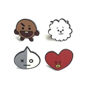 Set de pins con diseños adorables de los personajes BT21.