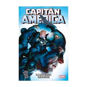 Portada del cómic Capitán América: La Leyenda de Steve, mostrando a Steve Rogers enfrentando a sus enemigos.