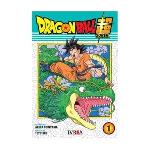 Goku montado en una criatura mítica en la portada de Dragon Ball Super Vol. 1.