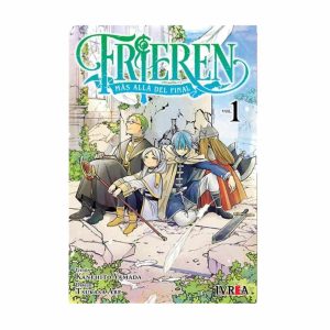 Portada del manga "Frieren: Más Allá del Final" Vol. 1, con los personajes principales sentados en ruinas antiguas.