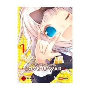 Chika Fujiwara haciendo gesto de amor en la portada de Kaguya-sama: Love is War Vol. 2.