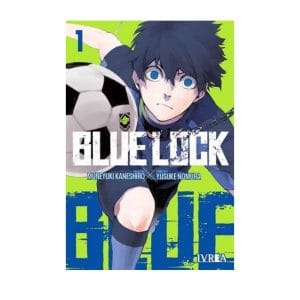 Manga "Blue Lock" volumen 1 de Muneyuki Kaneshiro y Yusuke Nomura, con el protagonista sosteniendo un balón de fútbol.