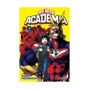 Deku y All Might en la portada de My Hero Academia Vol. 1.