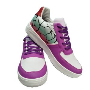 Zapatillas inspiradas en Shinobu de Demon Slayer, con diseño morado y blanco