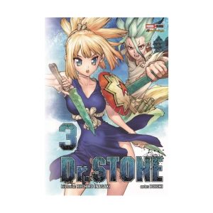 Senku y Kohaku listos para la acción en Dr. Stone Vol. 3.