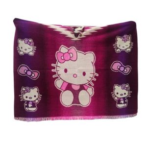 Poncho Hello Kitty en tonos rosa y morado