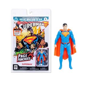 Figura de acción Superman DC Rebirth Page Punchers de McFarlane Toys con cómic incluido.