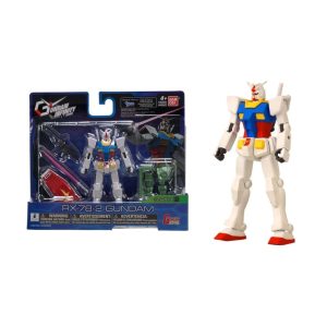 Figura RX-78-2 Gundam Infinity Series de Bandai Namco en caja y exhibida.