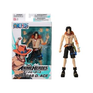 Figura Portgas D. Ace Anime Heroes Bandai Namco de One Piece en caja.