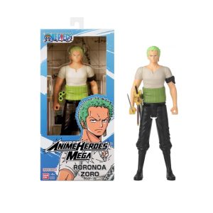 Figura Roronoa Zoro Anime Heroes Mega Bandai Namco de One Piece en caja.