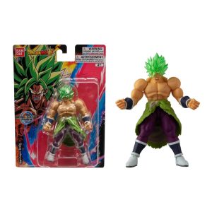 Figura articulada de Super Saiyan Broly de Dragon Ball Evolve en su empaque y fuera de él.