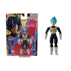 Figura articulada de Vegeta Super Saiyan Blue de Dragon Ball Evolve en su caja y fuera de ella.