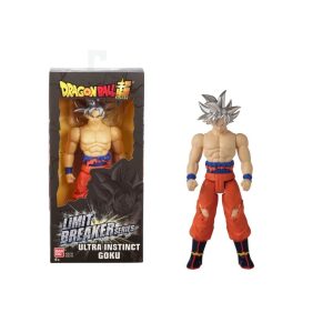 Figura Ultra Instinct Goku Dragon Ball Limit Breaker Series de Bandai Namco de 30 cm en su caja.