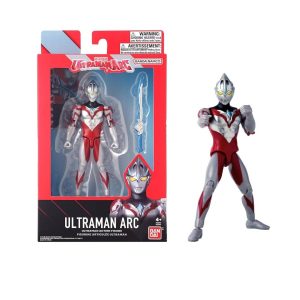 Figura Ultraman Arc Bandai Namco articulada en caja y exhibida.