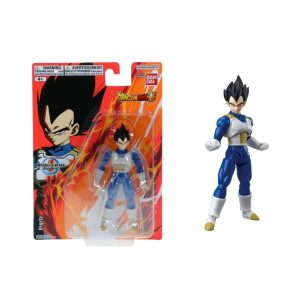 Figura articulada de Vegeta serie Dragon Ball Evolve de Bandai en su empaque original.