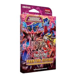 Caja de Yu-Gi-Oh! Phantom Revenge con 4 sobres y una carta coleccionable Field Center Card.