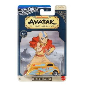 Hot Wheels Silver Series Avatar The Last Airbender Deco Delivery van de Aang con diseño de aire azul.