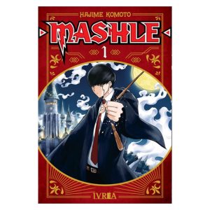 Portada del manga Mashle Tomo 1 de Hajime Komoto con Mash Burnedead rompiendo una varita.