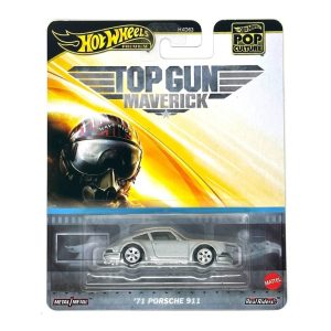 Hot Wheels Premium Top Gun Maverick '71 Porsche 911 en empaque Pop Culture.